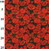 red poppies-cotton fabric by metre